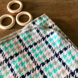 Light-weight Flannel Blanket - Navy, Teal, and Grey Plaid