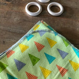 Light-weight Flannel Blanket - Green Triangles