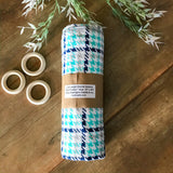 Light-weight Flannel Blanket - Navy, Teal, and Grey Plaid