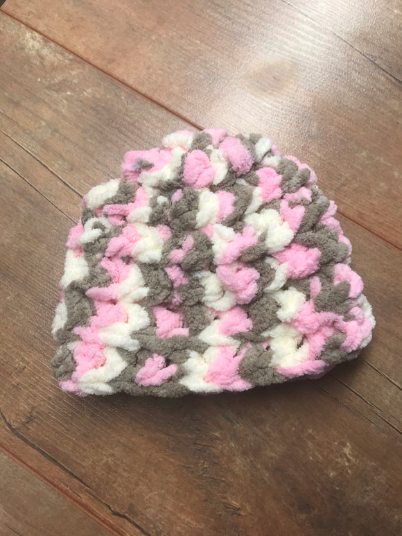 Multicolored Pink Crocheted Hat